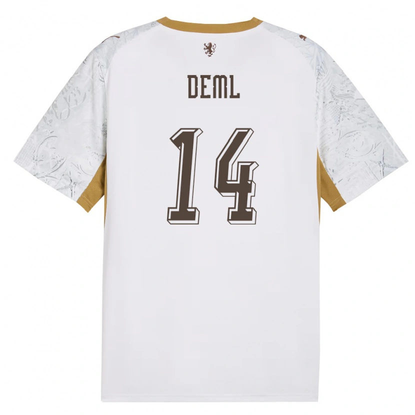 Danxen Men Czech Republic Ondrej Deml #14 Off-White Gold Gray Away Jersey 26-28 T-Shirt