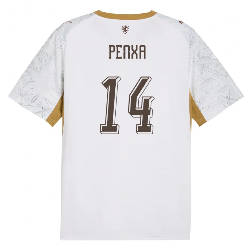 Danxen Men Czech Republic Ondrej Penxa #14 Off-White Gold Gray Away Jersey 26-28 T-Shirt