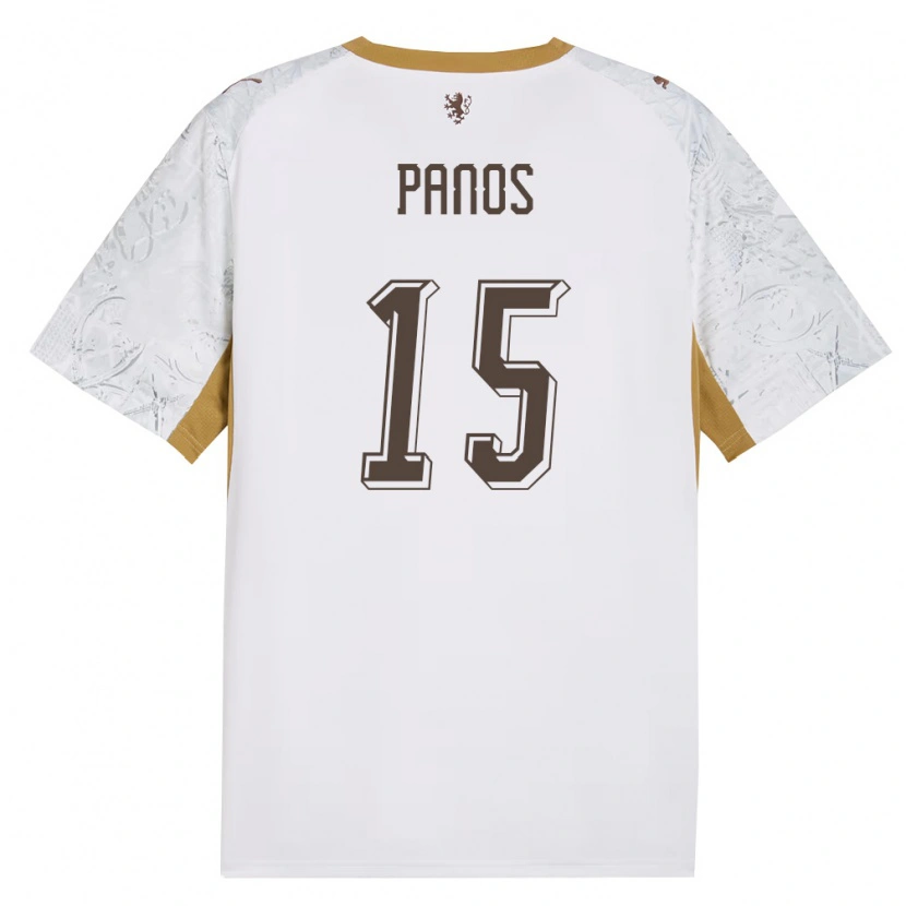 Danxen Men Czech Republic Jiri Panos #15 Off-White Gold Gray Away Jersey 26-28 T-Shirt
