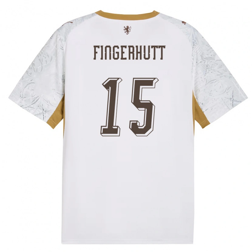 Danxen Men Czech Republic Denis Fingerhutt #15 Off-White Gold Gray Away Jersey 26-28 T-Shirt