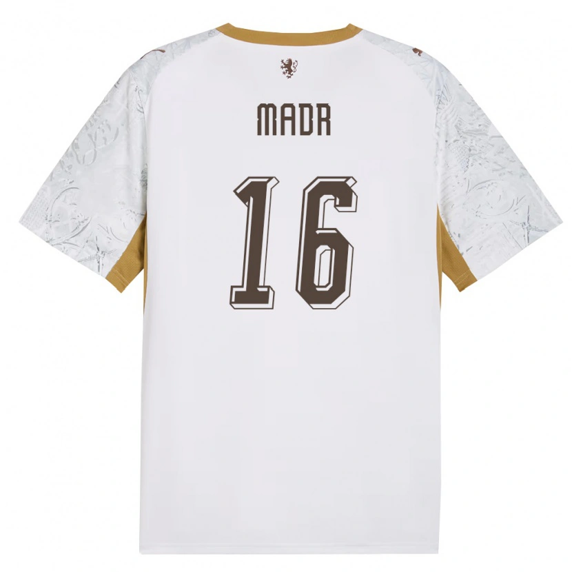 Danxen Men Czech Republic Tomas Madr #16 Off-White Gold Gray Away Jersey 26-28 T-Shirt