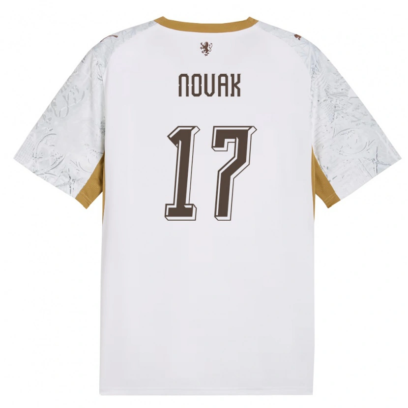 Danxen Men Czech Republic Adam Novak #17 Off-White Gold Gray Away Jersey 26-28 T-Shirt