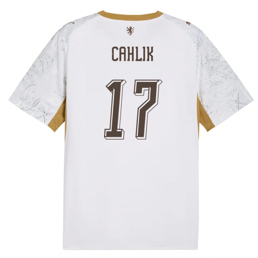 Danxen Men Czech Republic Jakub Cahlik #17 Off-White Gold Gray Away Jersey 26-28 T-Shirt