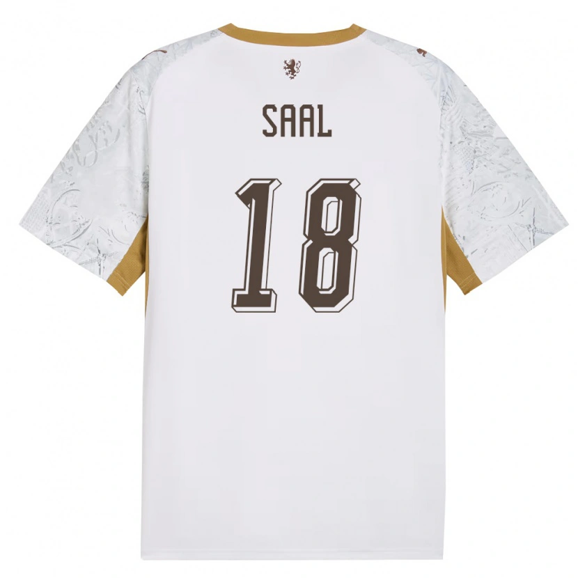 Danxen Men Czech Republic Lukas Saal #18 Off-White Gold Gray Away Jersey 26-28 T-Shirt