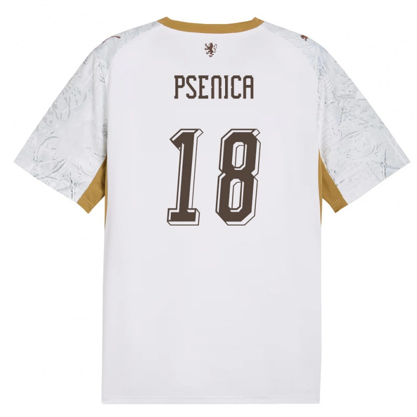 Danxen Men Czech Republic Jiri Psenica #18 Off-White Gold Gray Away Jersey 26-28 T-Shirt