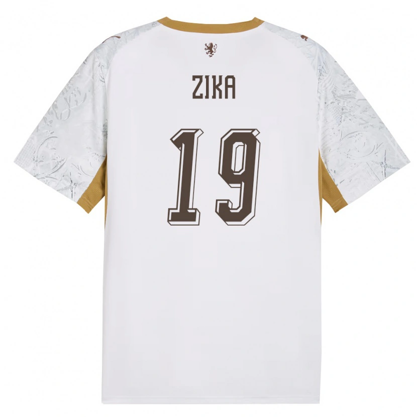Danxen Men Czech Republic Petr Zika #19 Off-White Gold Gray Away Jersey 26-28 T-Shirt