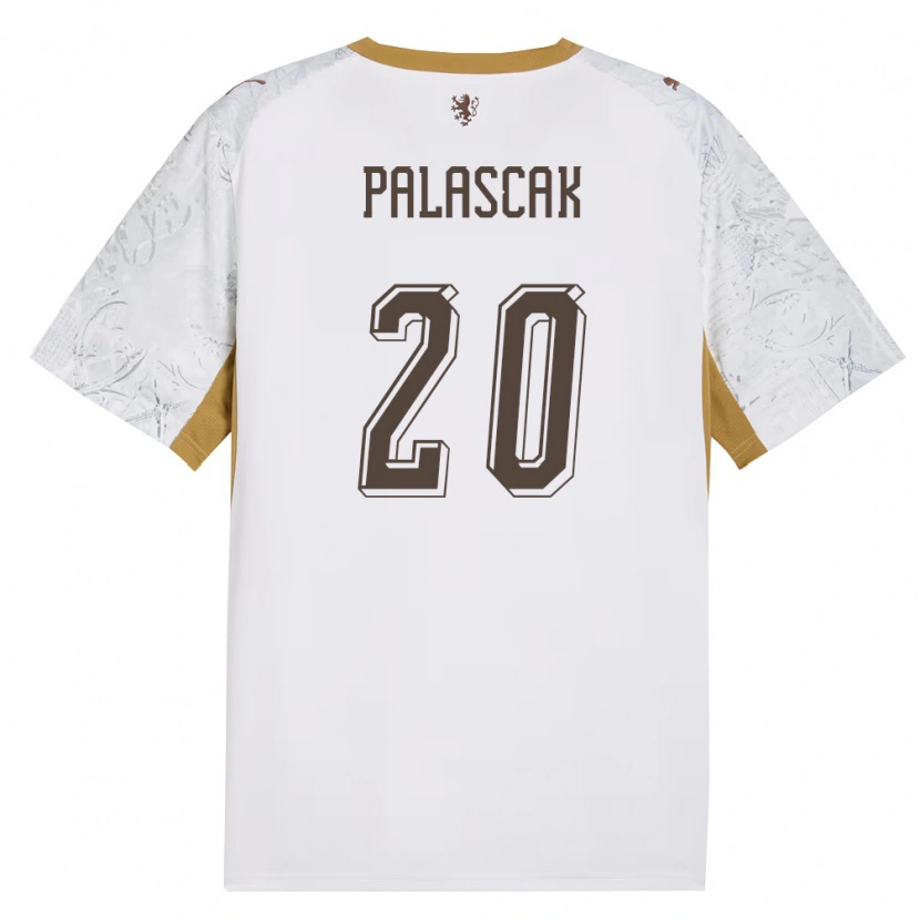 Danxen Men Czech Republic Martin Palascak #20 Off-White Gold Gray Away Jersey 26-28 T-Shirt