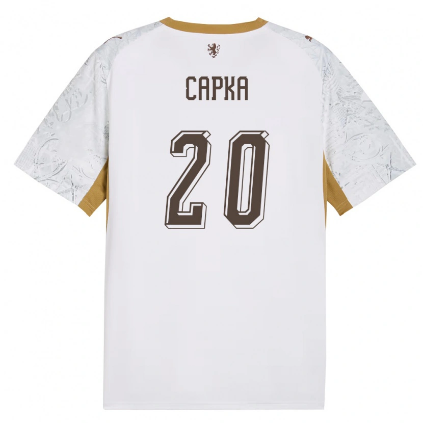 Danxen Men Czech Republic Filip Capka #20 Off-White Gold Gray Away Jersey 26-28 T-Shirt