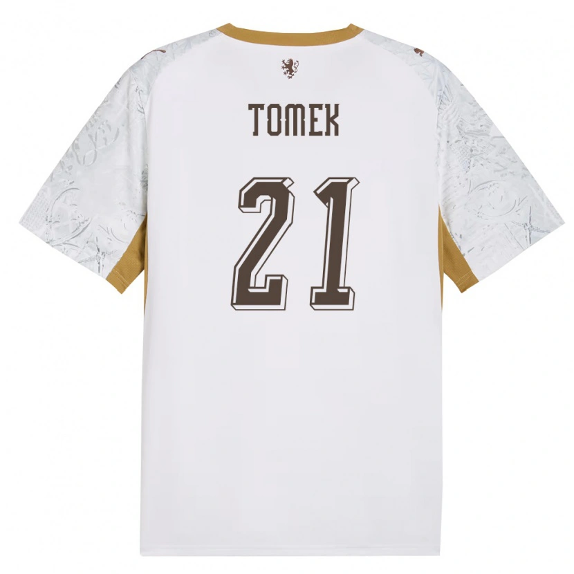 Danxen Men Czech Republic Matyas Tomek #21 Off-White Gold Gray Away Jersey 26-28 T-Shirt