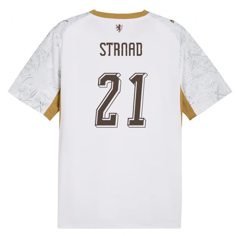 Danxen Men Czech Republic Martin Strnad #21 Off-White Gold Gray Away Jersey 26-28 T-Shirt