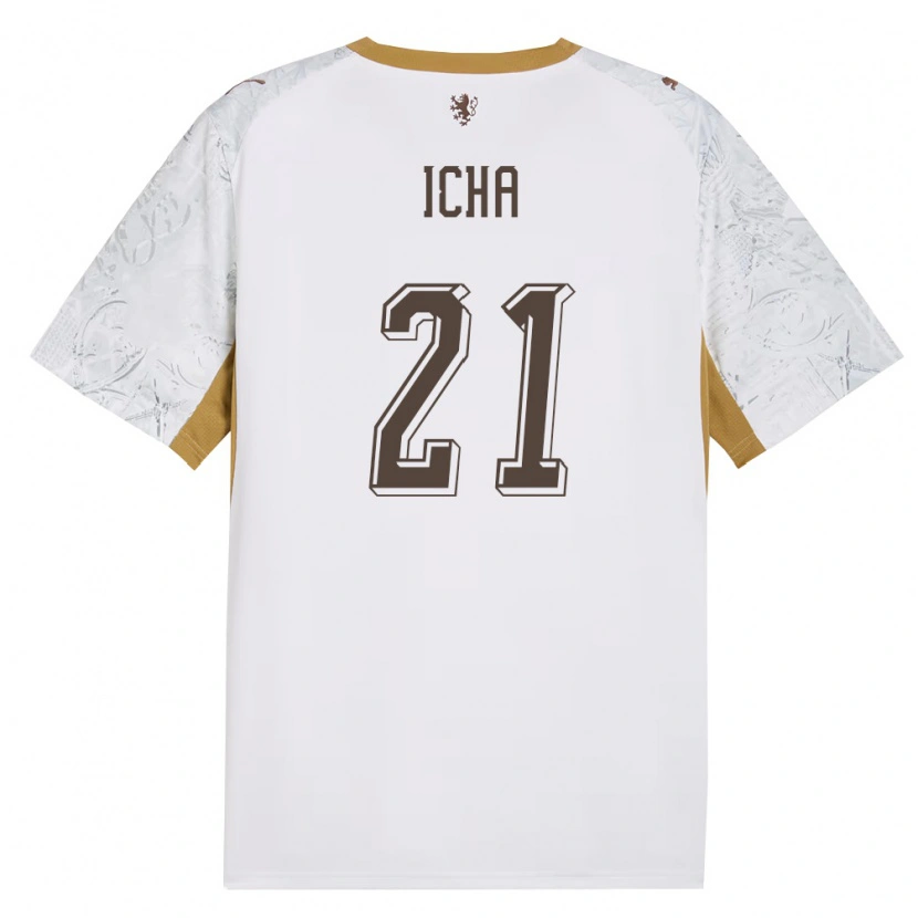 Danxen Men Czech Republic Marek Icha #21 Off-White Gold Gray Away Jersey 26-28 T-Shirt