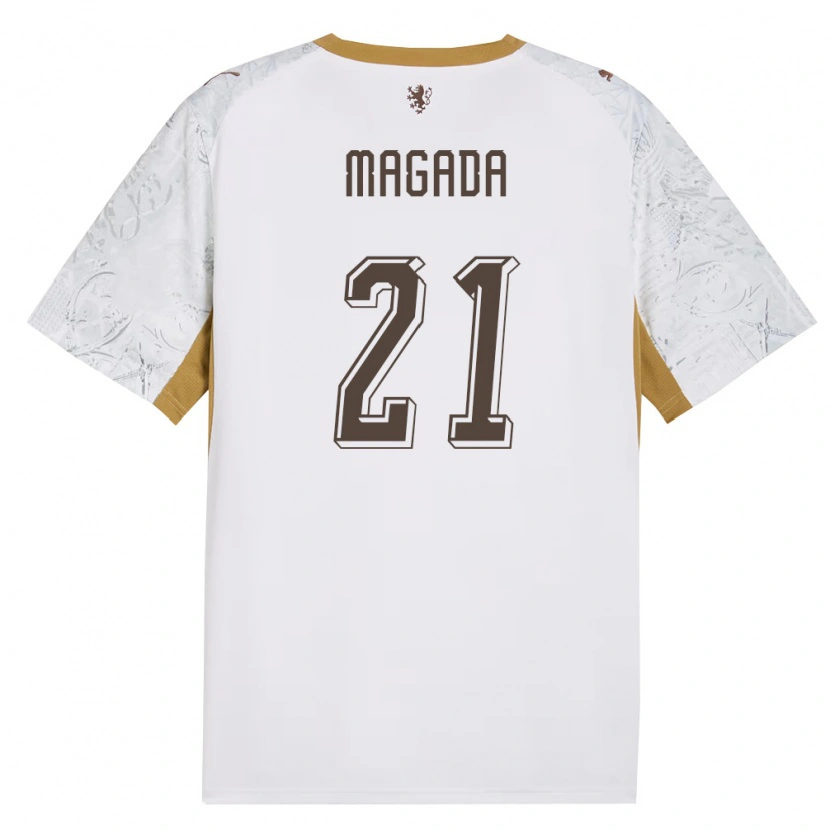 Danxen Men Czech Republic Maxim Magada #21 Off-White Gold Gray Away Jersey 26-28 T-Shirt
