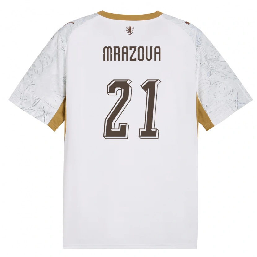 Danxen Men Czech Republic Miroslava Mrázová #21 Off-White Gold Gray Away Jersey 26-28 T-Shirt
