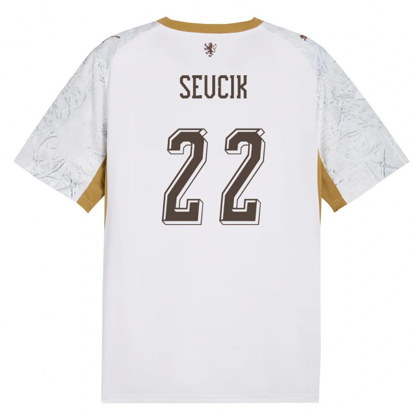Danxen Men Czech Republic Michal Sevcik #22 Off-White Gold Gray Away Jersey 26-28 T-Shirt