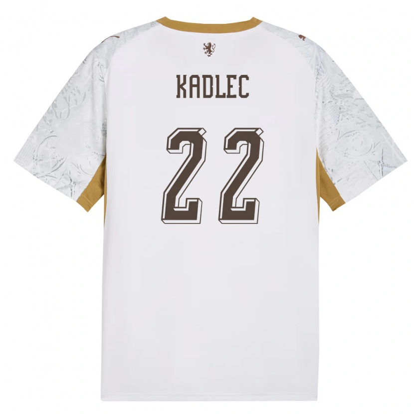 Danxen Men Czech Republic Adam Kadlec #22 Off-White Gold Gray Away Jersey 26-28 T-Shirt