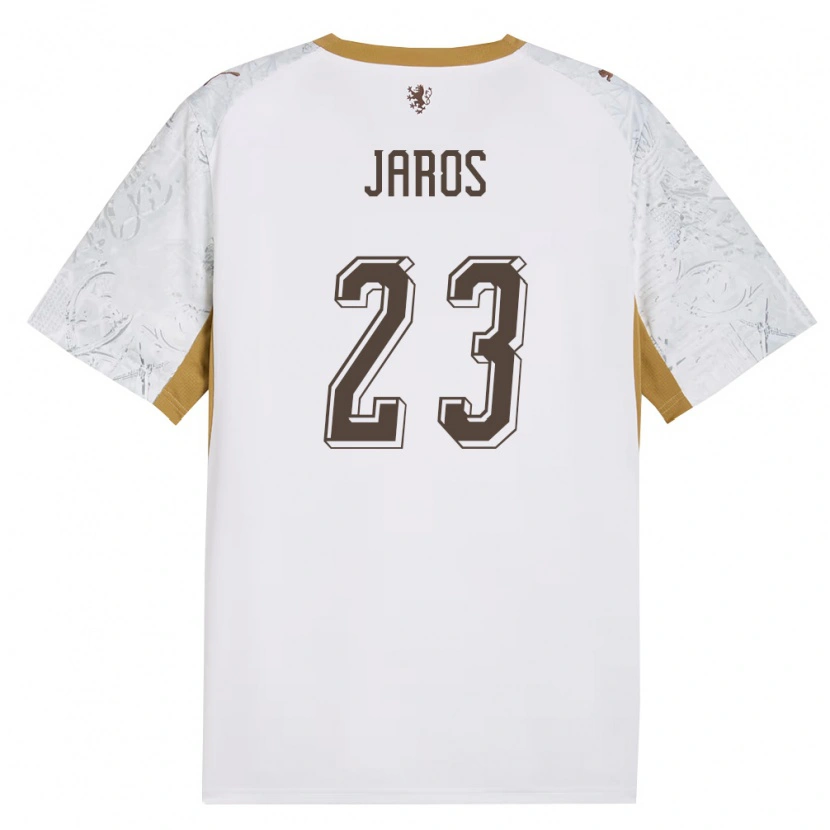 Danxen Men Czech Republic Vitezslav Jaros #23 Off-White Gold Gray Away Jersey 26-28 T-Shirt