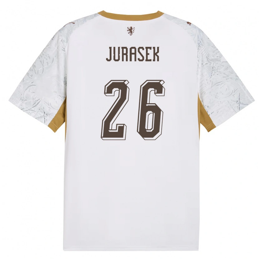 Danxen Men Czech Republic Matej Jurasek #26 Off-White Gold Gray Away Jersey 26-28 T-Shirt