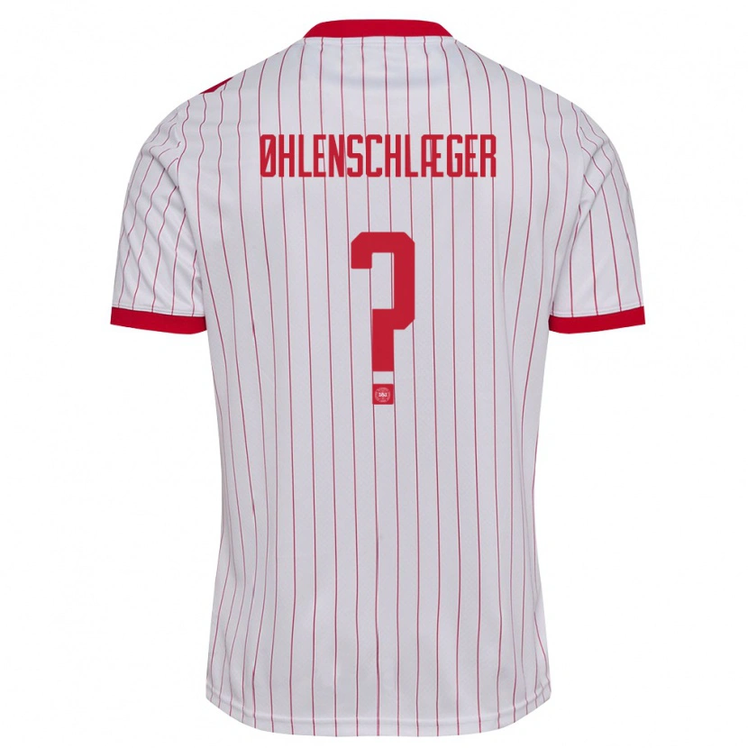 Danxen Men Denmark Oskar Øhlenschlæger #0 White Red Away Jersey 26-28 T-Shirt