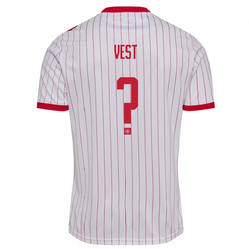 Danxen Men Denmark Oliver Vest #0 White Red Away Jersey 26-28 T-Shirt