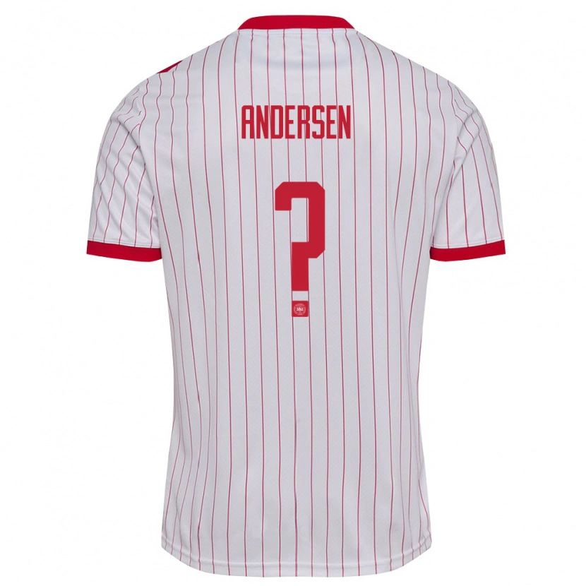 Danxen Men Denmark Frej Elkjær #0 White Red Away Jersey 26-28 T-Shirt