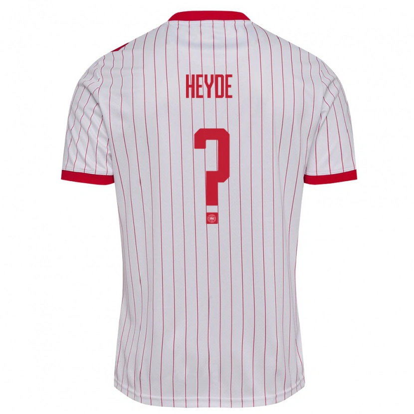 Danxen Men Denmark Malte Heyde #0 White Red Away Jersey 26-28 T-Shirt