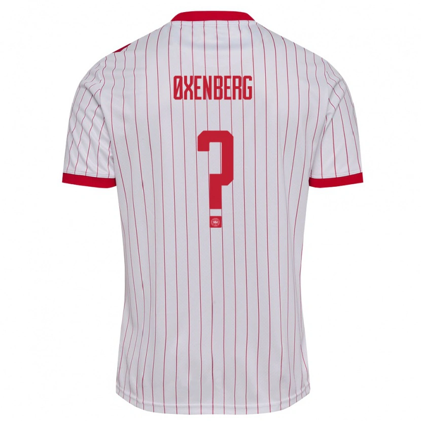 Danxen Men Denmark Mikkel Øxenberg #0 White Red Away Jersey 26-28 T-Shirt