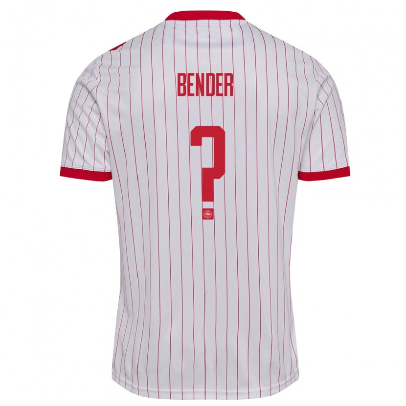 Danxen Men Denmark Viktor Bender #0 White Red Away Jersey 26-28 T-Shirt