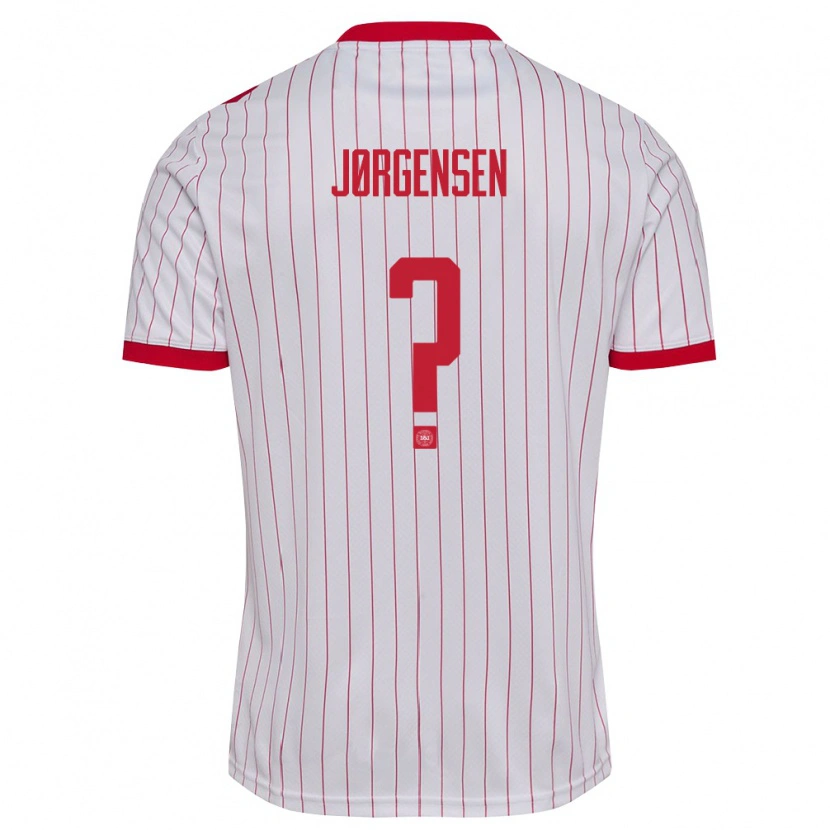Danxen Men Denmark Mads Jørgensen #0 White Red Away Jersey 26-28 T-Shirt