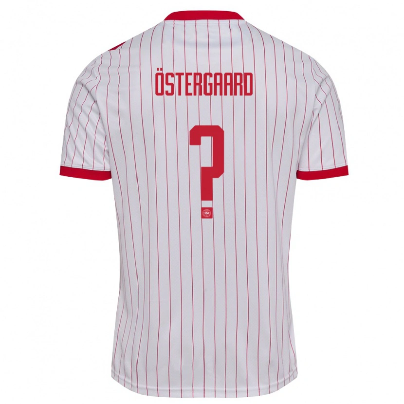 Danxen Men Denmark Christian Östergaard #0 White Red Away Jersey 26-28 T-Shirt