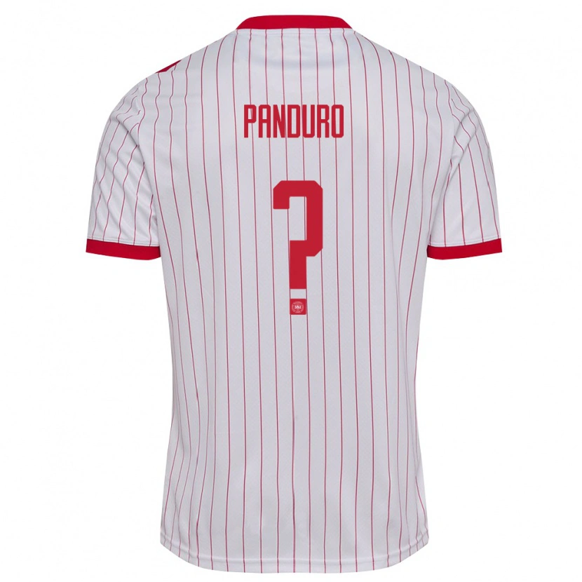 Danxen Men Denmark Tristan Panduro #0 White Red Away Jersey 26-28 T-Shirt
