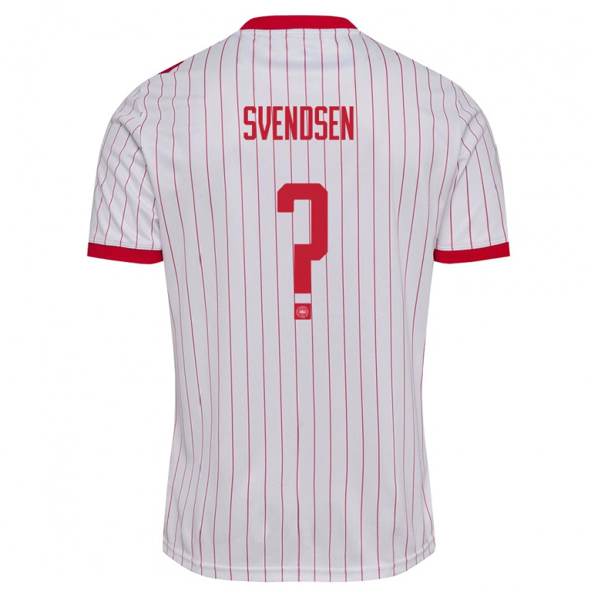 Danxen Men Denmark Tjalfe Svendsen #0 White Red Away Jersey 26-28 T-Shirt