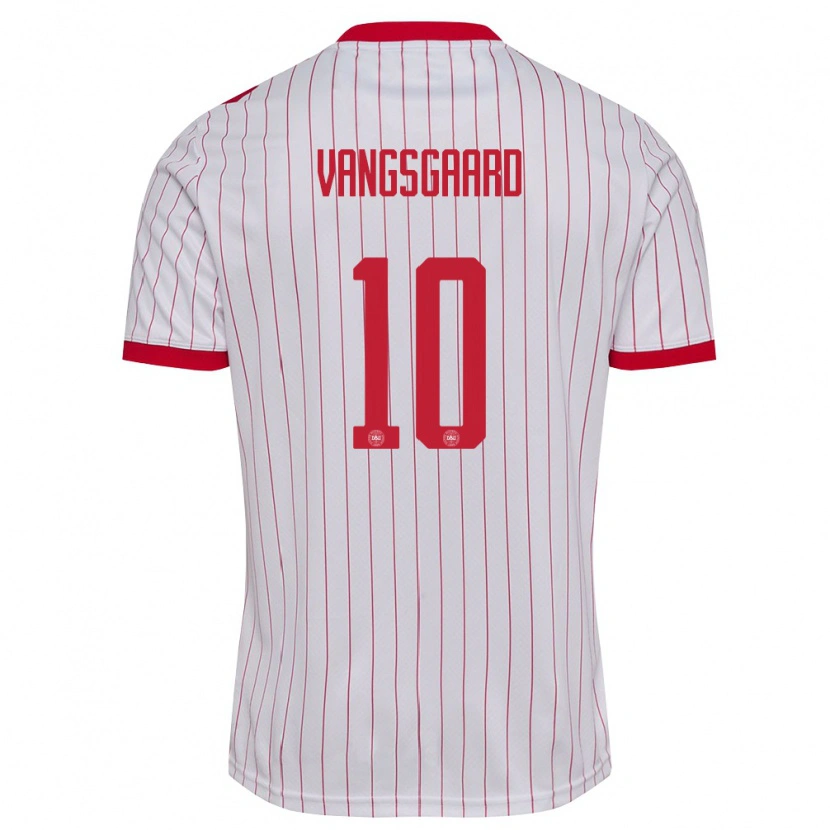 Danxen Men Denmark Amalie Vangsgaard #10 White Red Away Jersey 26-28 T-Shirt