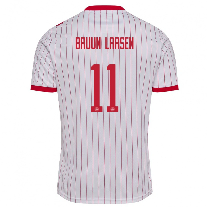 Danxen Men Denmark Jacob Bruun Larsen #11 White Red Away Jersey 26-28 T-Shirt