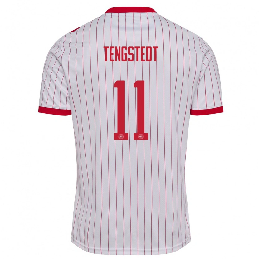 Danxen Men Denmark Casper Tengstedt #11 White Red Away Jersey 26-28 T-Shirt