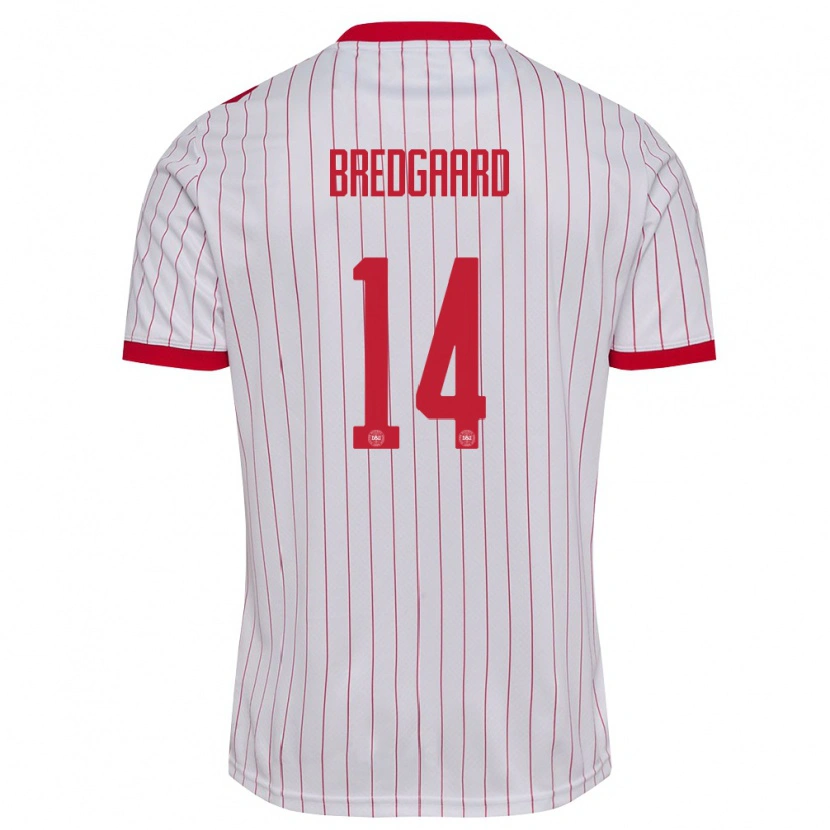 Danxen Men Denmark Sofie Bredgaard #14 White Red Away Jersey 26-28 T-Shirt