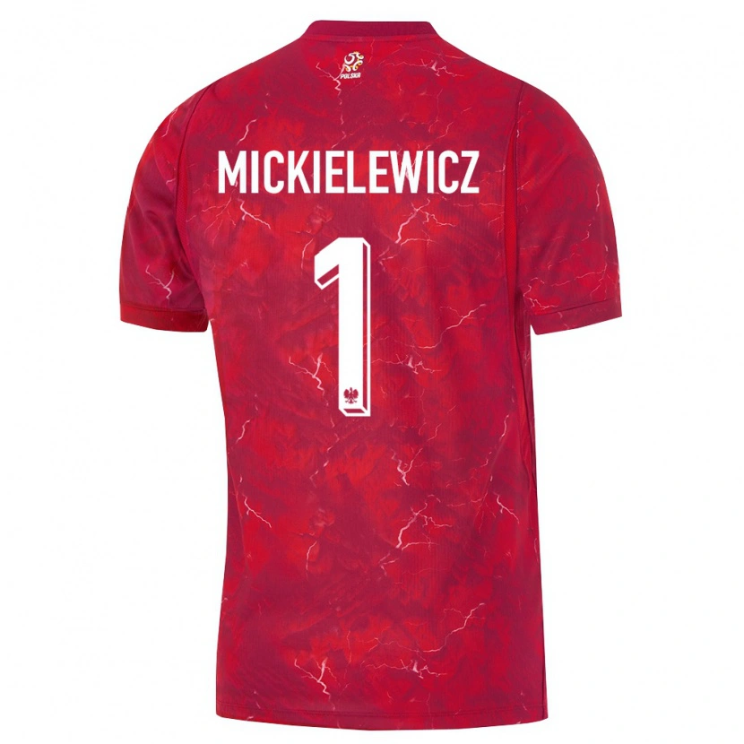 Danxen Men Poland Aleksander Mickielewicz #1 Red White Away Jersey 26-28 T-Shirt