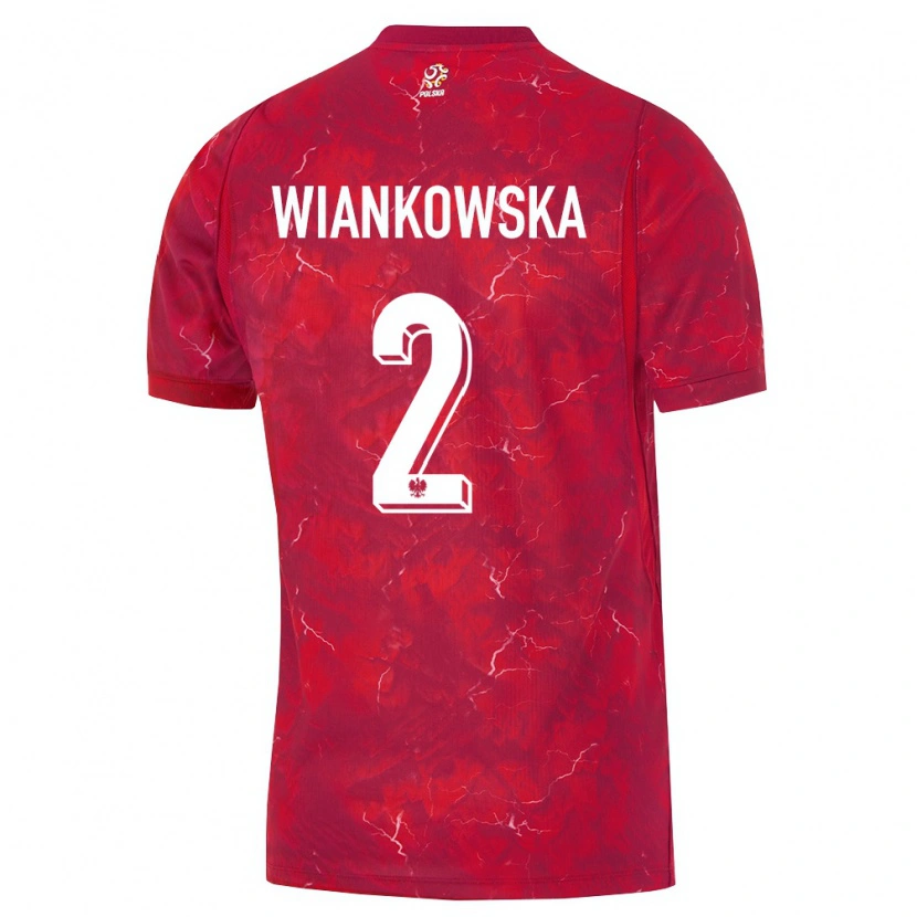 Danxen Men Poland Martyna Wiankowska #2 Red White Away Jersey 26-28 T-Shirt