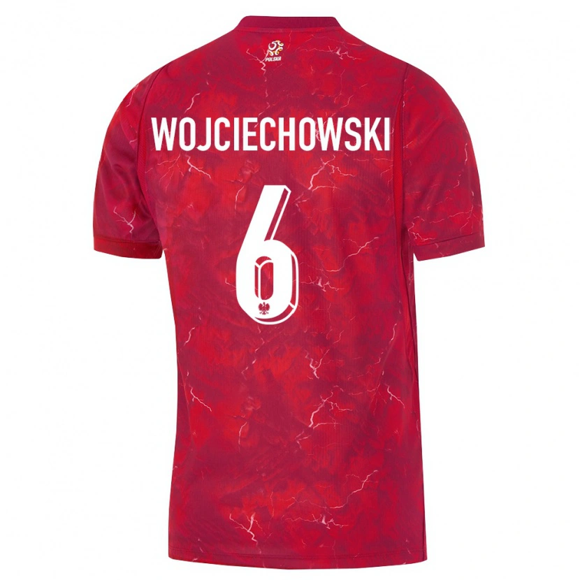 Danxen Men Poland Maciej Wojciechowski #6 Red White Away Jersey 26-28 T-Shirt