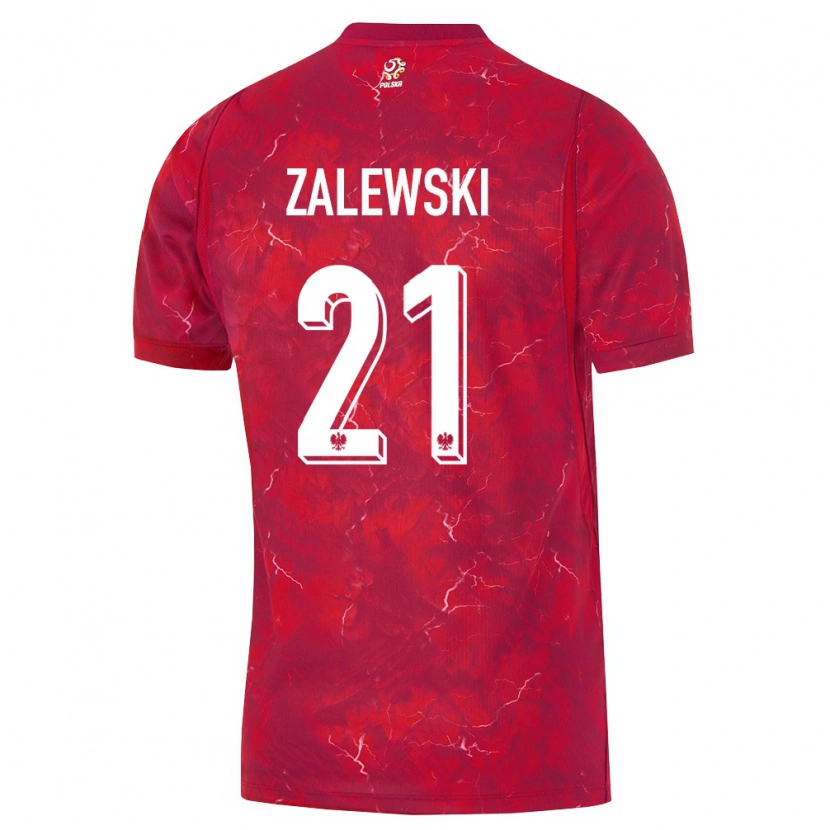 Danxen Men Poland Nicola Zalewski #21 Red White Away Jersey 26-28 T-Shirt