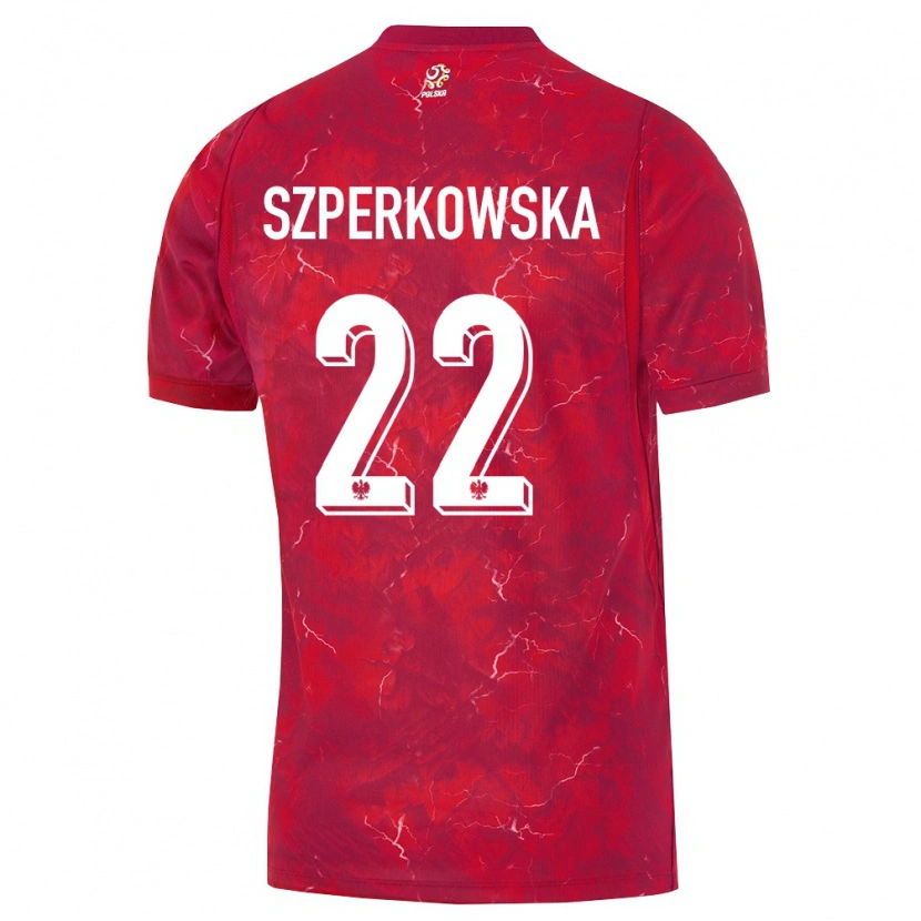 Danxen Men Poland Oliwia Szperkowska #22 Red White Away Jersey 26-28 T-Shirt