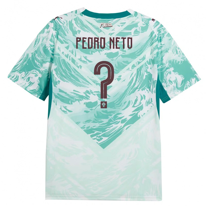 Danxen Men Portugal Pedro Neto #0 Sky Blue White Green Away Jersey 26-28 T-Shirt
