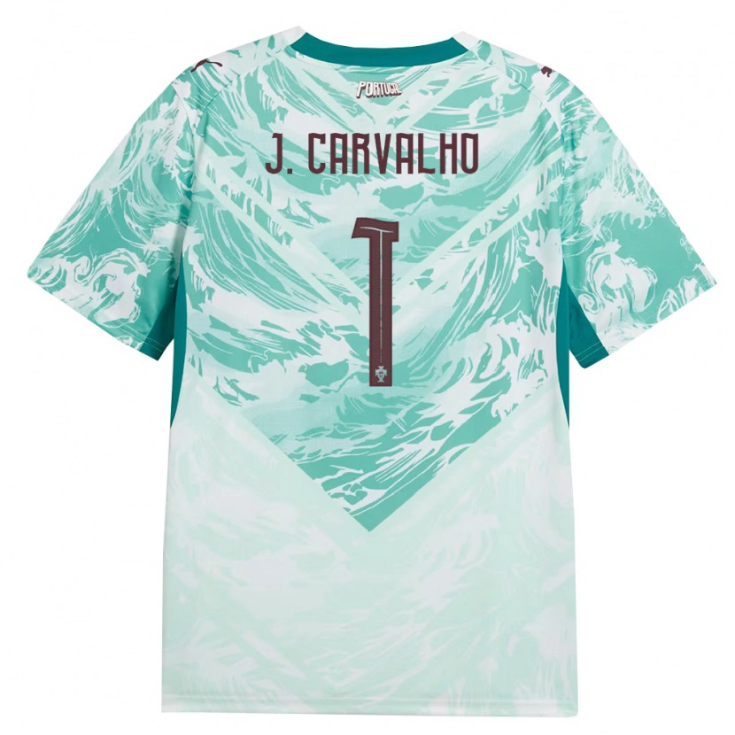 Danxen Men Portugal João Carvalho #1 Sky Blue White Green Away Jersey 26-28 T-Shirt