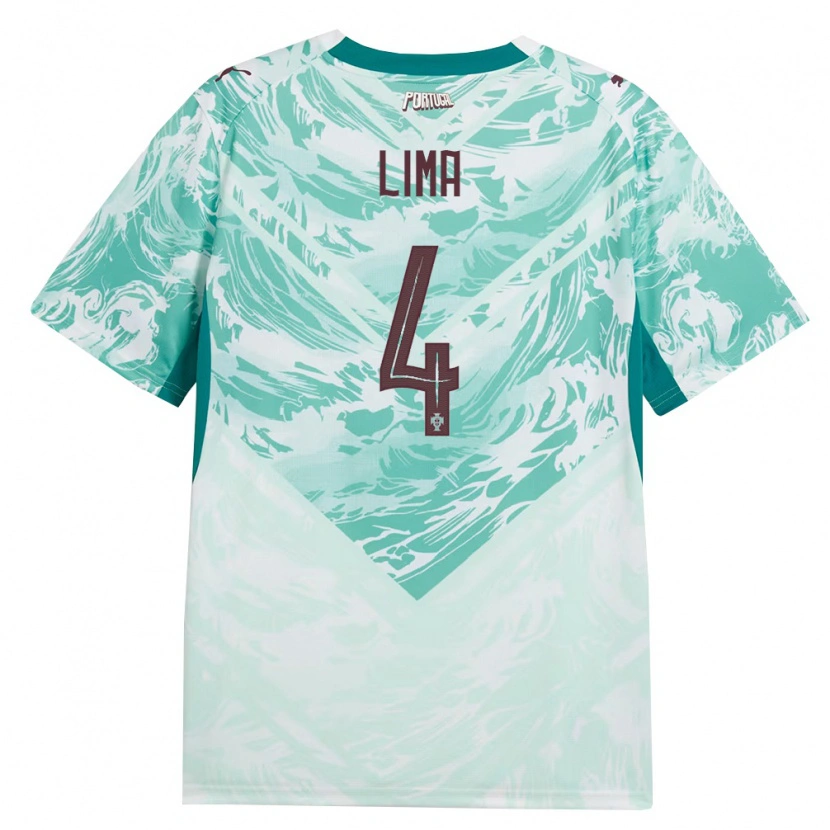 Danxen Men Portugal Bernardo Lima #4 Sky Blue White Green Away Jersey 26-28 T-Shirt