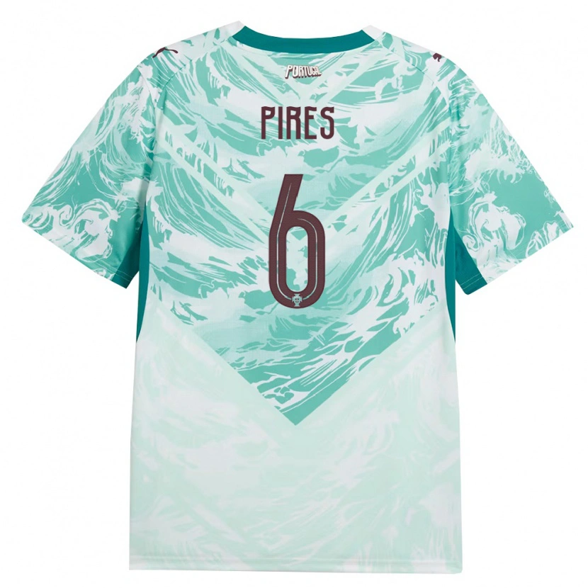 Danxen Men Portugal Suzane Pires #6 Sky Blue White Green Away Jersey 26-28 T-Shirt