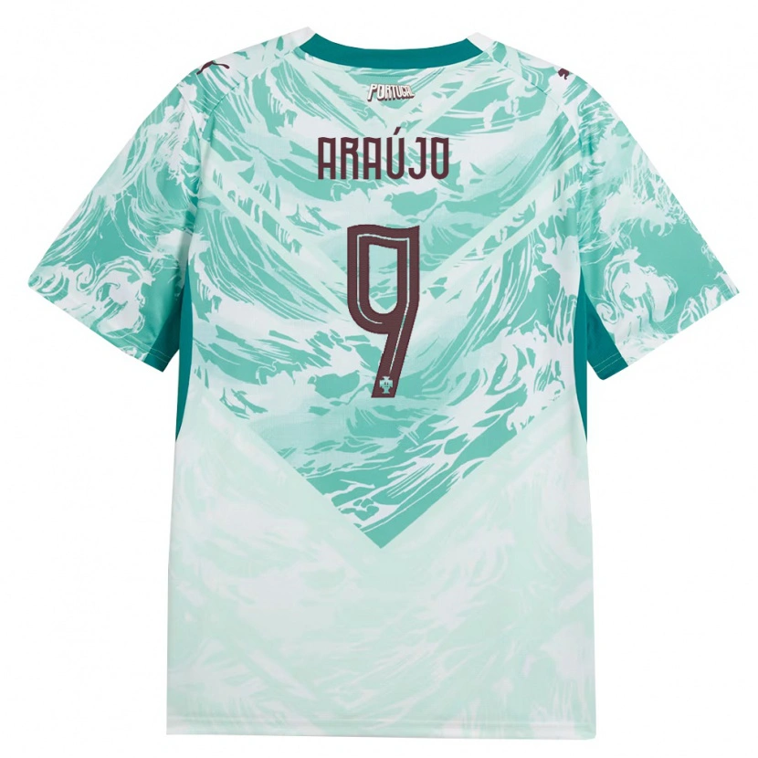 Danxen Men Portugal Henrique Araujo #9 Sky Blue White Green Away Jersey 26-28 T-Shirt