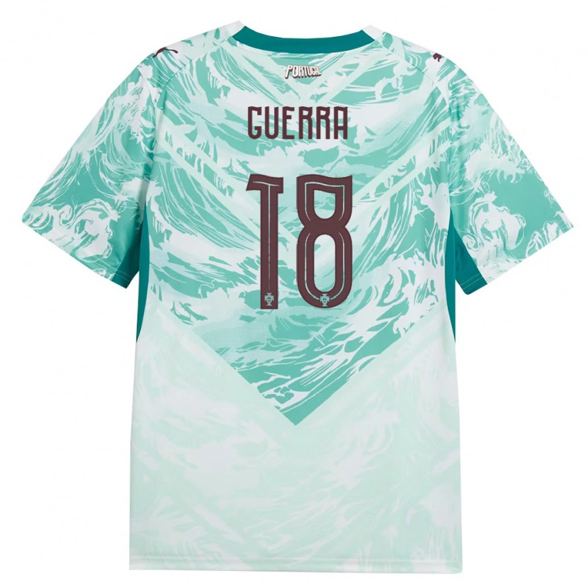 Danxen Men Portugal Gustavo Guerra #18 Sky Blue White Green Away Jersey 26-28 T-Shirt