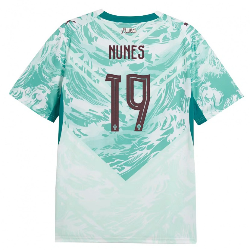 Danxen Men Portugal Bernardo Nunes #19 Sky Blue White Green Away Jersey 26-28 T-Shirt