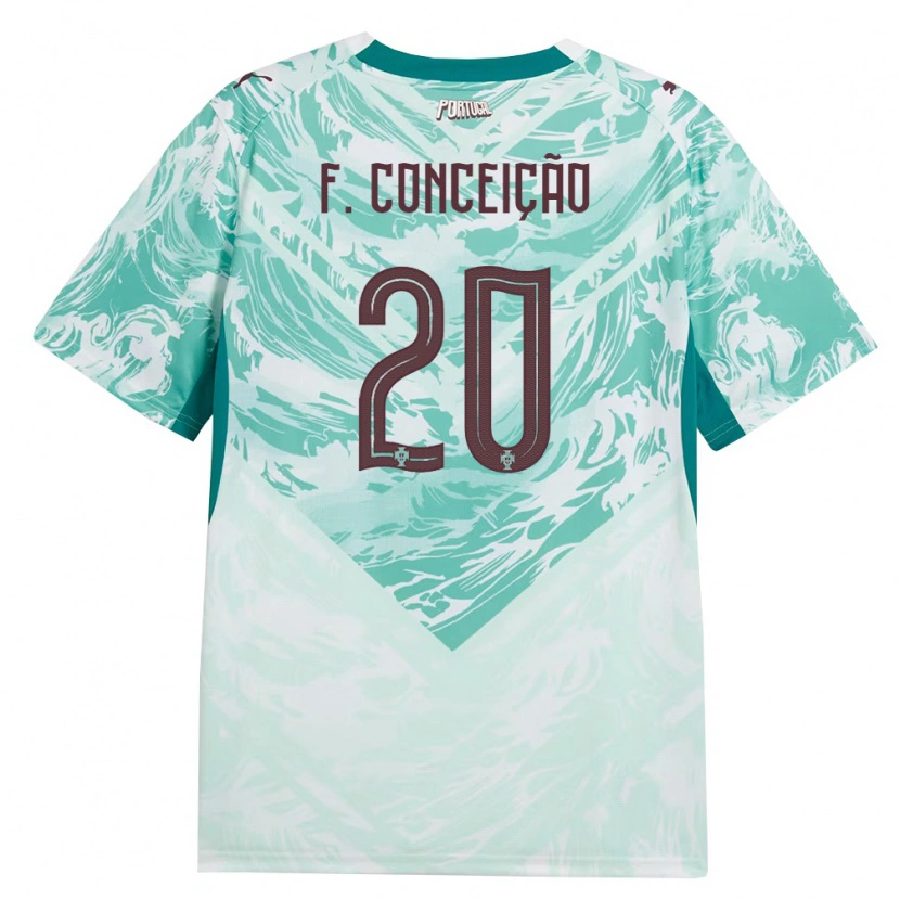 Danxen Men Portugal Francisco Conceição #20 Sky Blue White Green Away Jersey 26-28 T-Shirt