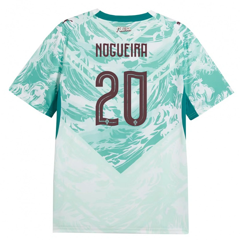 Danxen Men Portugal Miguel Nogueira #20 Sky Blue White Green Away Jersey 26-28 T-Shirt