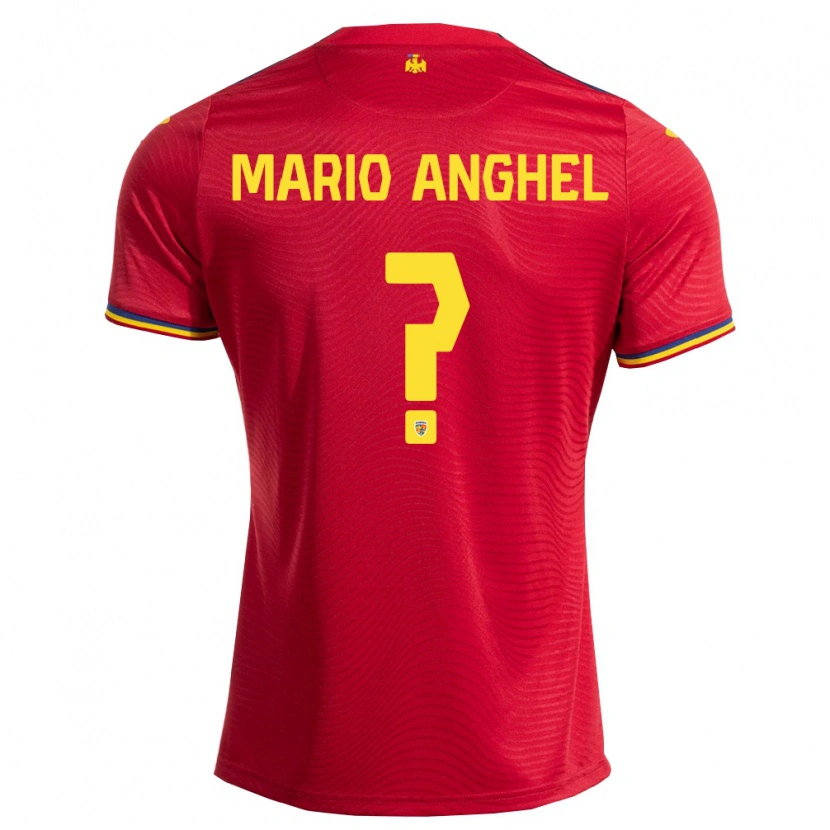 Danxen Men Romania Mario Anghel #0 Red Navy Yellow Away Jersey 26-28 T-Shirt